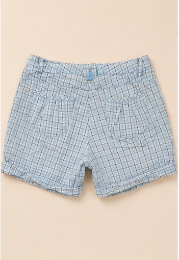 Short a Cuadros Azul Cielo