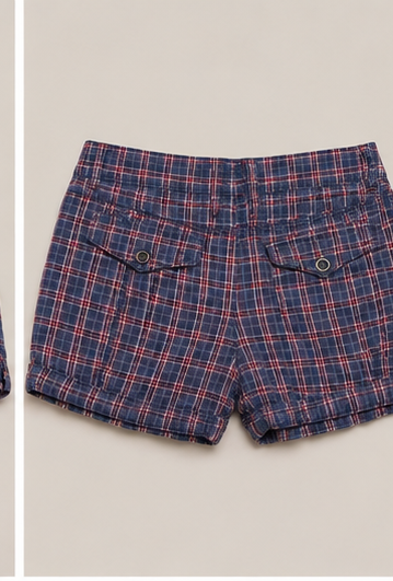 Short de Cuadros Azul para Mujer