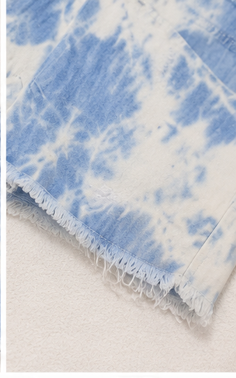 Short de Mezclilla Tie-Dye de Tiro Alto