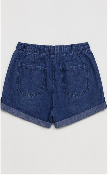 Short de Mezclilla con Pretina Elástica y Dobladillo