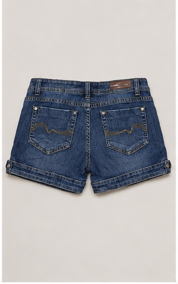 Short de Mezclilla Azul con Dobladillo