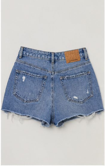 Short de Mezclilla Claro Desgastado