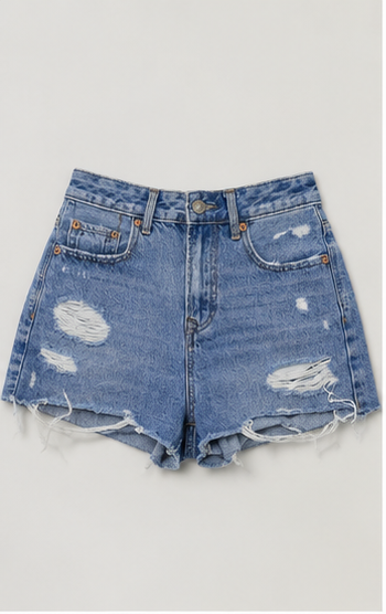 Short de Mezclilla Claro Desgastado