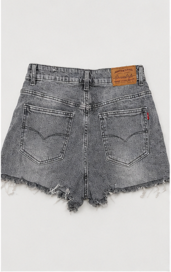 Short de Mezclilla Gris Desgastado