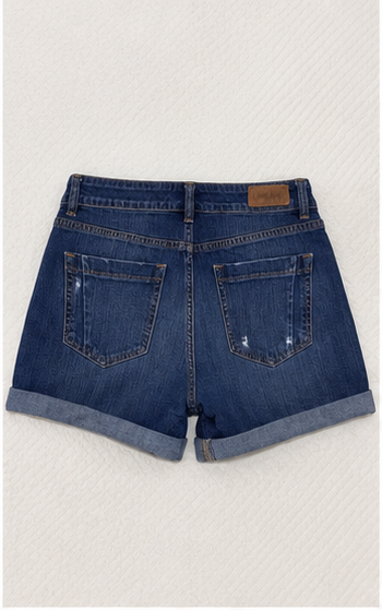 Short de Mezclilla Azul con Dobladillo