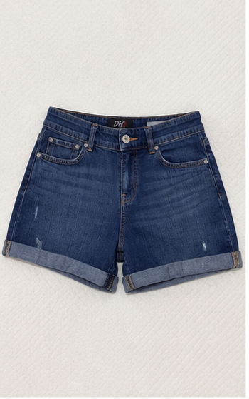 Short de Mezclilla Azul con Dobladillo