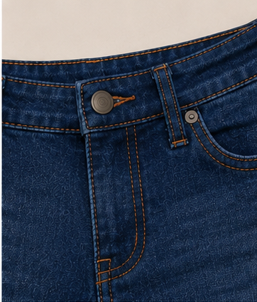Short de Mezclilla Azul de Tiro Alto con Dobladillo