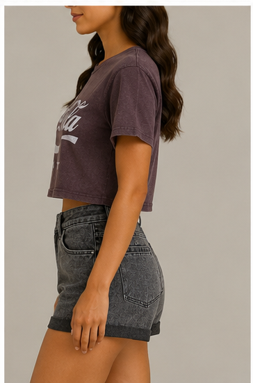 Short de Mezclilla Negro Clásico de Tiro Alto
