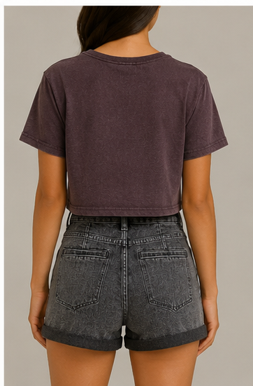 Short de Mezclilla Negro Clásico de Tiro Alto
