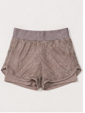 Short Deportivo Malva con Cintura Ancha
