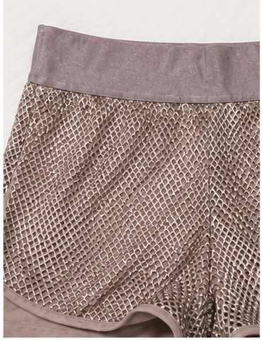 Short Deportivo Malva con Cintura Ancha