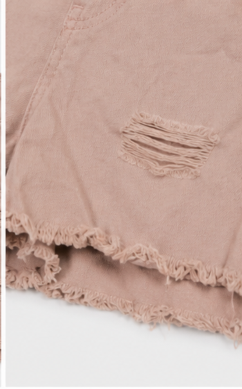 Short de Mezclilla de Tiro Alto con Detalles Desgastados