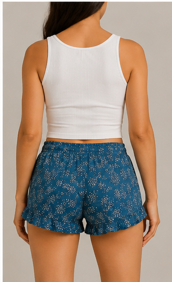 Short Estampado de Tiro Alto con Lazo Ajustable