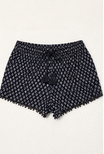 Short Estampado con Detalle de Pompones