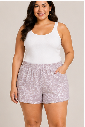 Short Lavanda con Estampado Animal Print