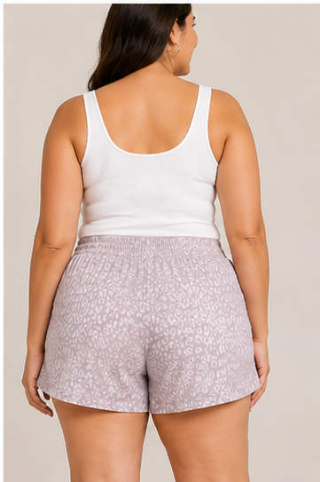 Short Lavanda con Estampado Animal Print