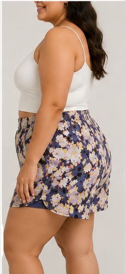 Short Estampado Floral de Tiro Alto con Cintura Elástica