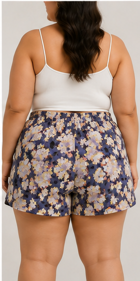 Short Estampado Floral de Tiro Alto con Cintura Elástica