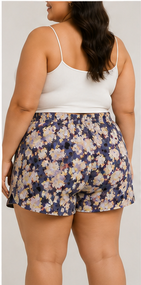 Short Estampado Floral de Tiro Alto con Cintura Elástica