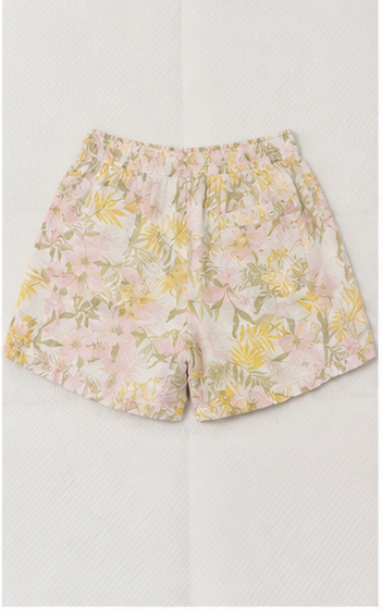 Short Floral con Cintura Elástica y Cordón Ajustable