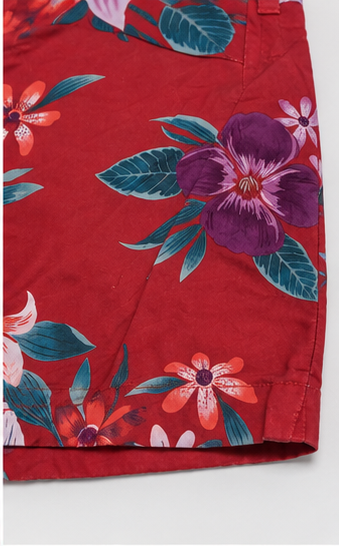 Short Floral de Cintura Alta