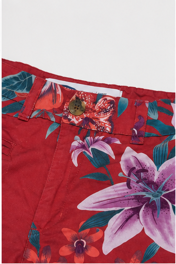 Short Floral de Cintura Alta