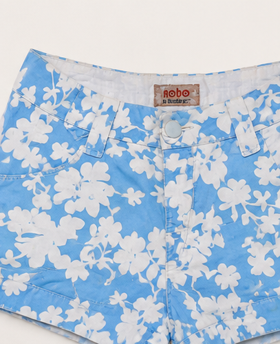 Short Floral Azul para Muje