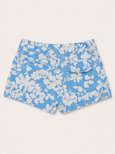Short Floral Azul para Muje