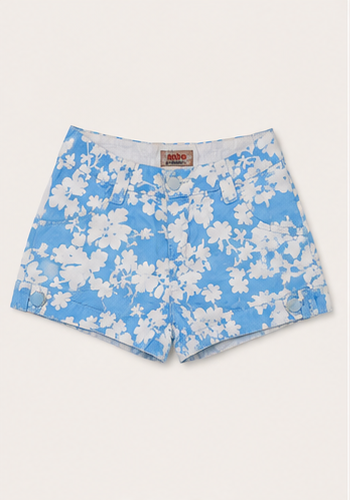 Short Floral Azul para Muje