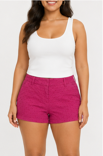 Short Texturizado de Cintura Alta para Mujer