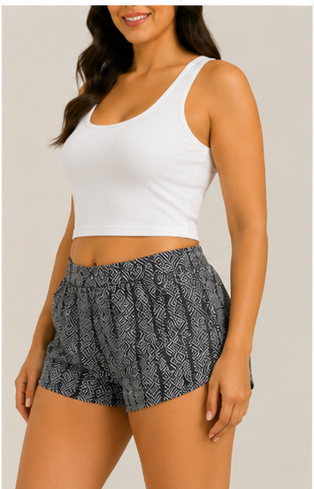 Short Estampado con Cintura Elástica y Corte Relajado