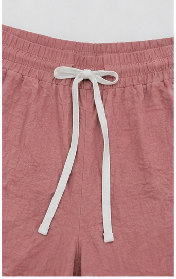 Short Casual Rosa con Cintura Ajustable