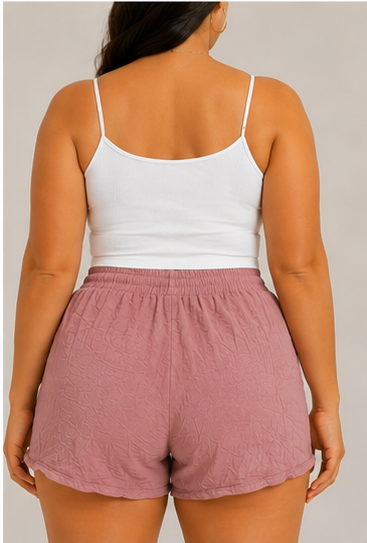 Short Casual Rosa con Cintura Ajustable