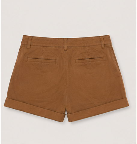 Short Clásico Café de Tiro Alto para Mujer
