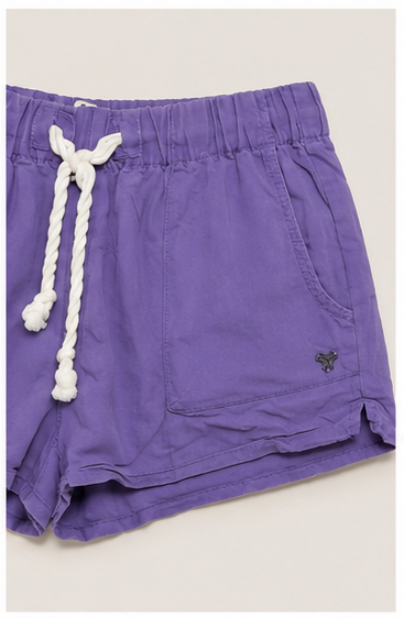 Short de Tiro Alto con Cintura Elástica y Cordón Ajustable