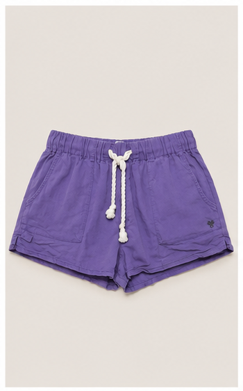 Short de Tiro Alto con Cintura Elástica y Cordón Ajustable