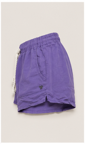 Short de Tiro Alto con Cintura Elástica y Cordón Ajustable