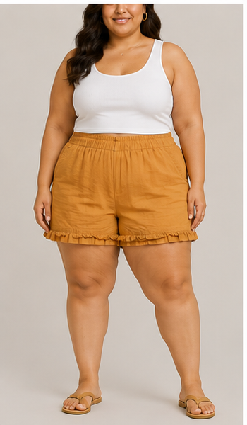 Short Mostaza con Volante