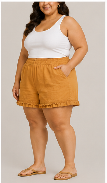 Short Mostaza con Volante