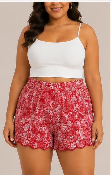 Short Rojo Floral