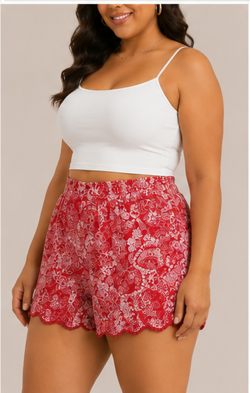 Short Rojo Floral