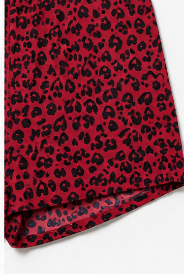 Short Animal Print con Cintura Elástica y Botones Decorativos