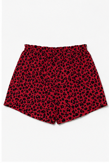 Short Animal Print con Cintura Elástica y Botones Decorativos