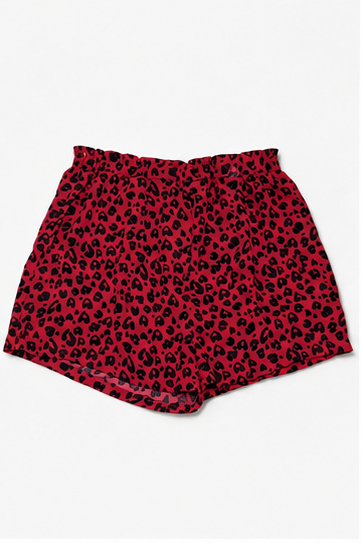 Short Animal Print con Cintura Elástica y Botones Decorativos