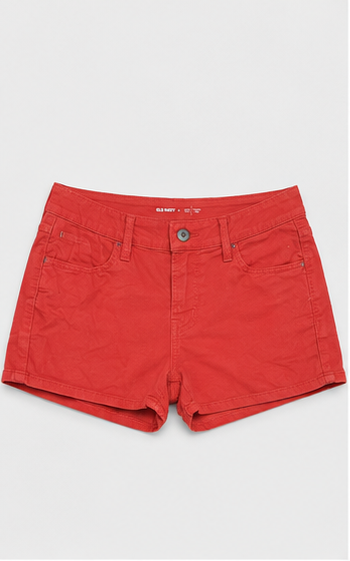 Short de Tiro Alto en Color Coral