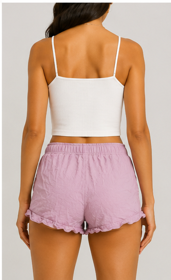 Short Casual Rosa con Cintura Elástica