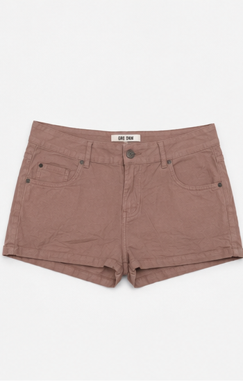 Short de Tiro Alto en Color Rosa Taupe