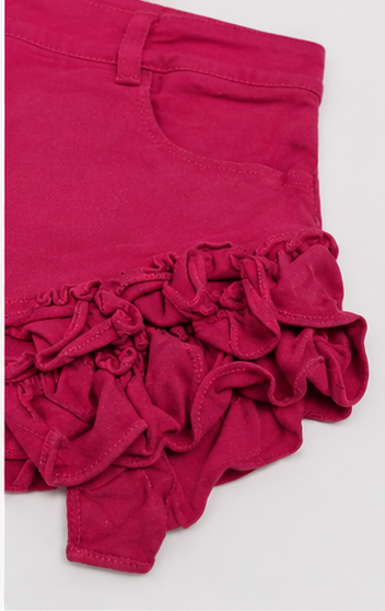 Short Denim Fucsia con Detalles
