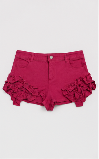 Short Denim Fucsia con Detalles