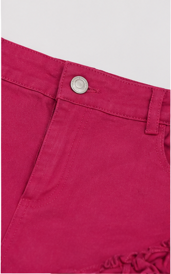 Short Denim Fucsia con Detalles